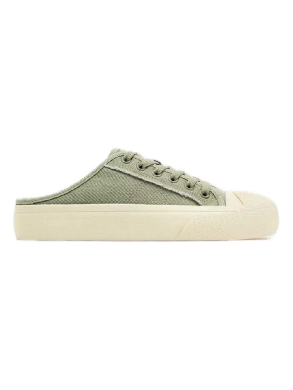 Zara canvas open back slip on mules sneakers 37